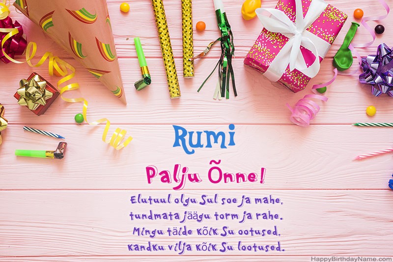 Laadi alla õnnelik sünnipäevakaart Rumi tasuta