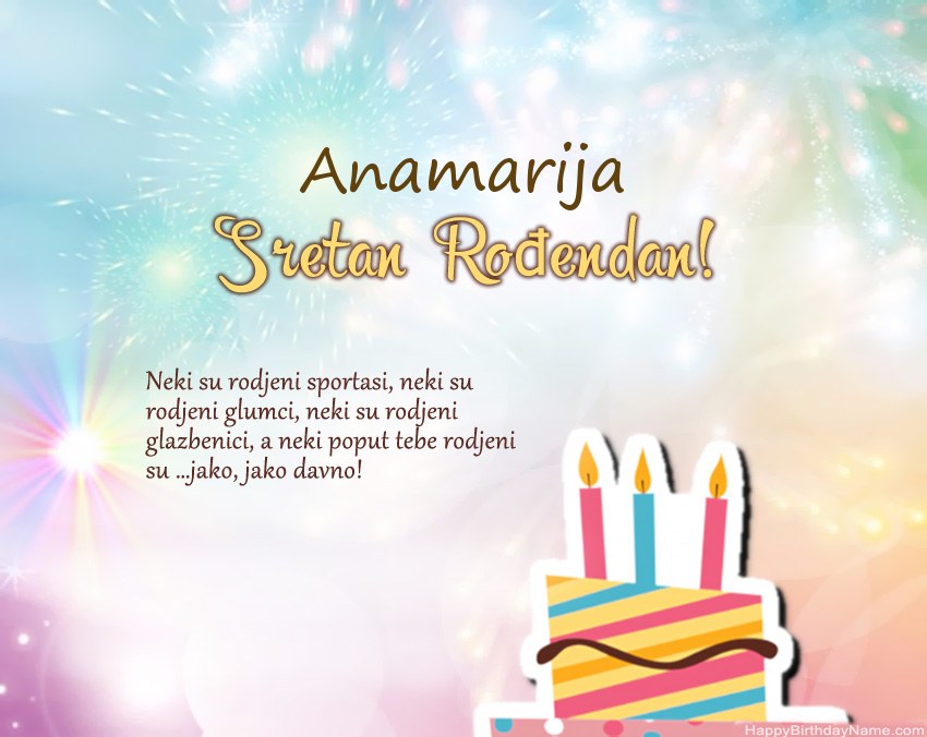 Sretan rođendan Anamarija   u stihu