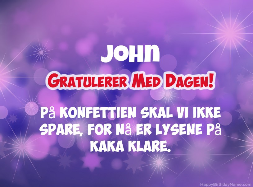 Ønsker John for gratulerer med dagen