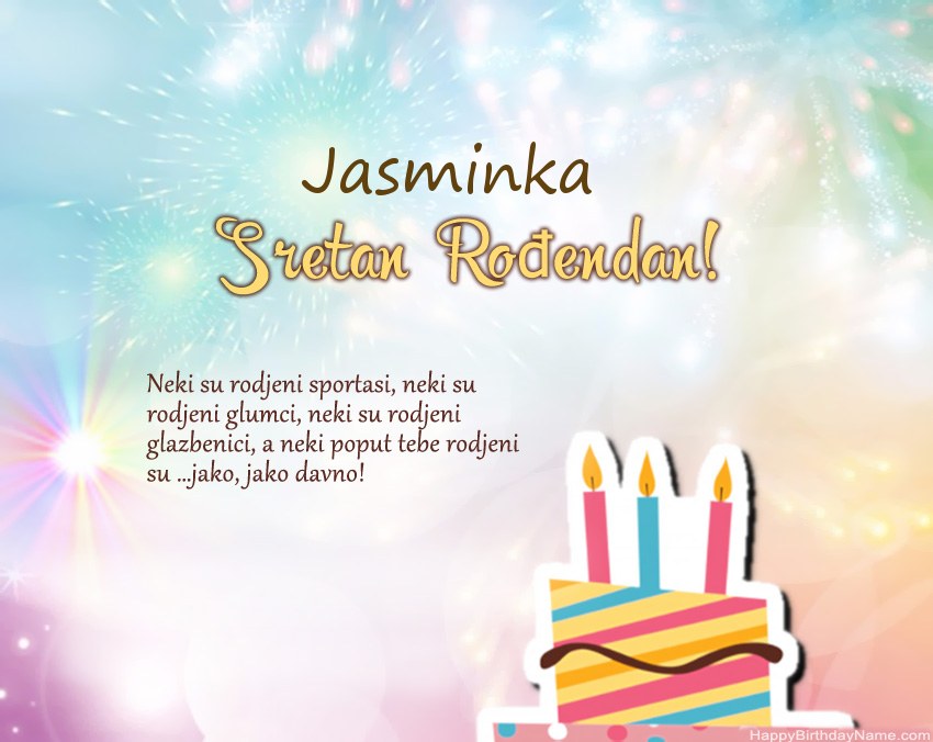 Sretan rođendan Jasminka   u stihu