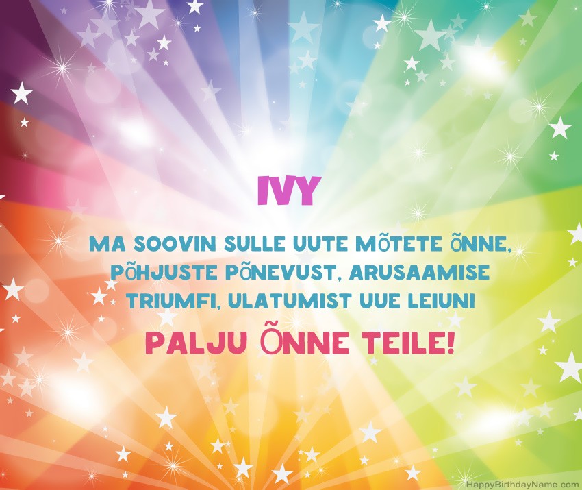 Ilusad sünnipäevakaardid Ivy