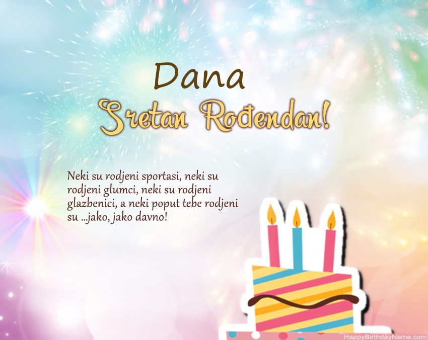 Sretan rođendan Dana   u stihu