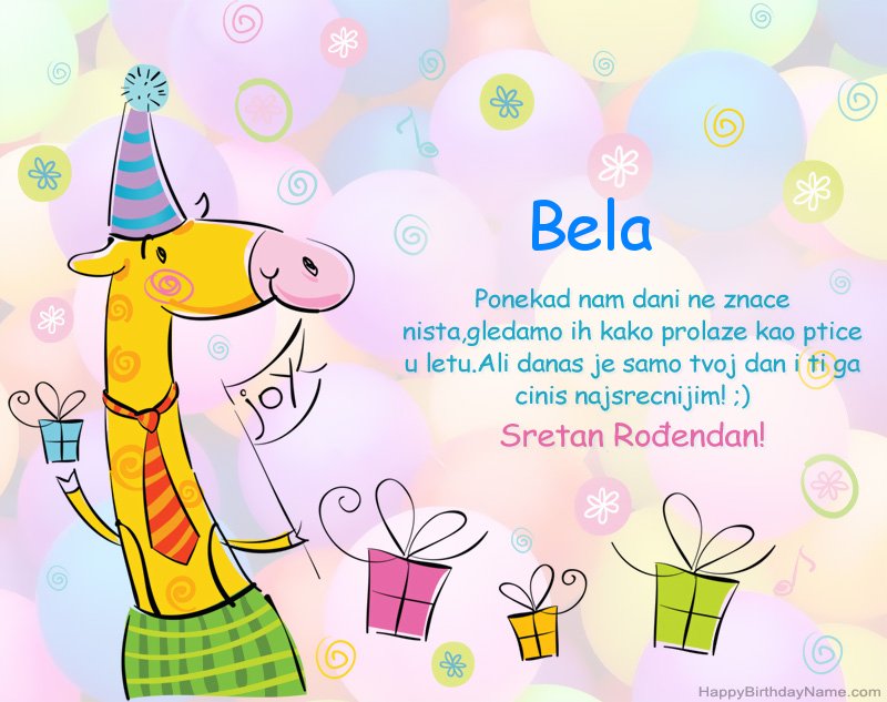 Dječje čestitke za Sretan rođendan Bela Dječje čestitke za Sretan rođendan Bela