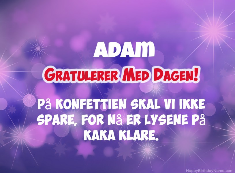 Ønsker Adam for gratulerer med dagen