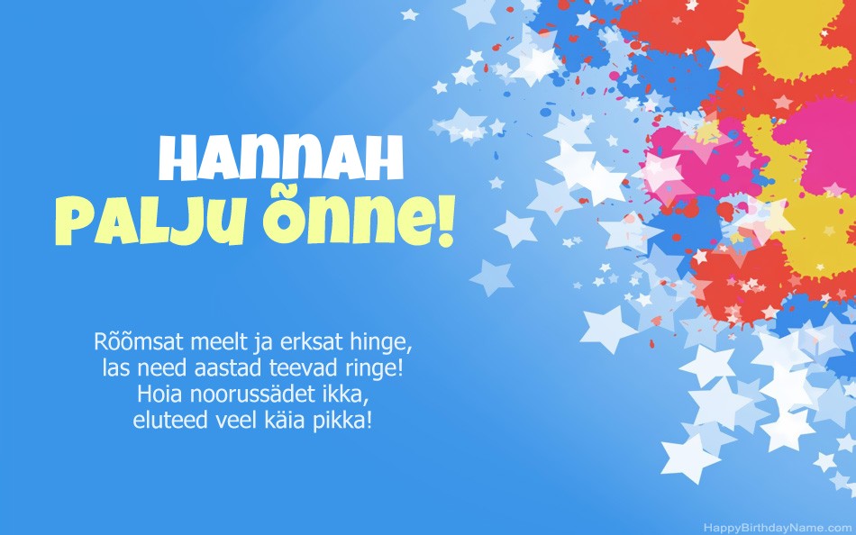 Õnnitleme Hannah