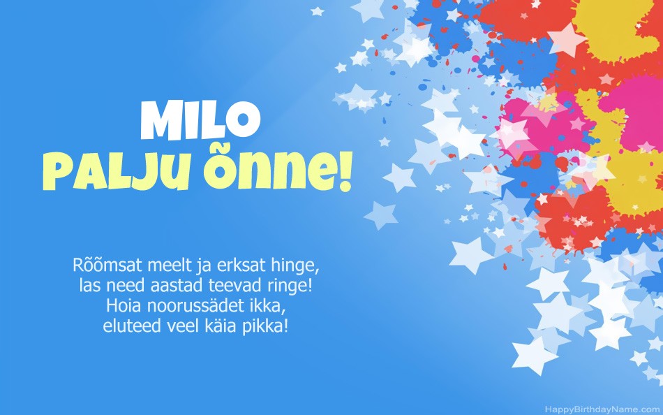 Õnnitleme Milo