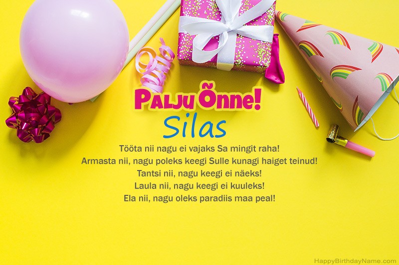 Palju õnne sünnipäeval Silas proosas Palju õnne sünnipäeval Silas proosas