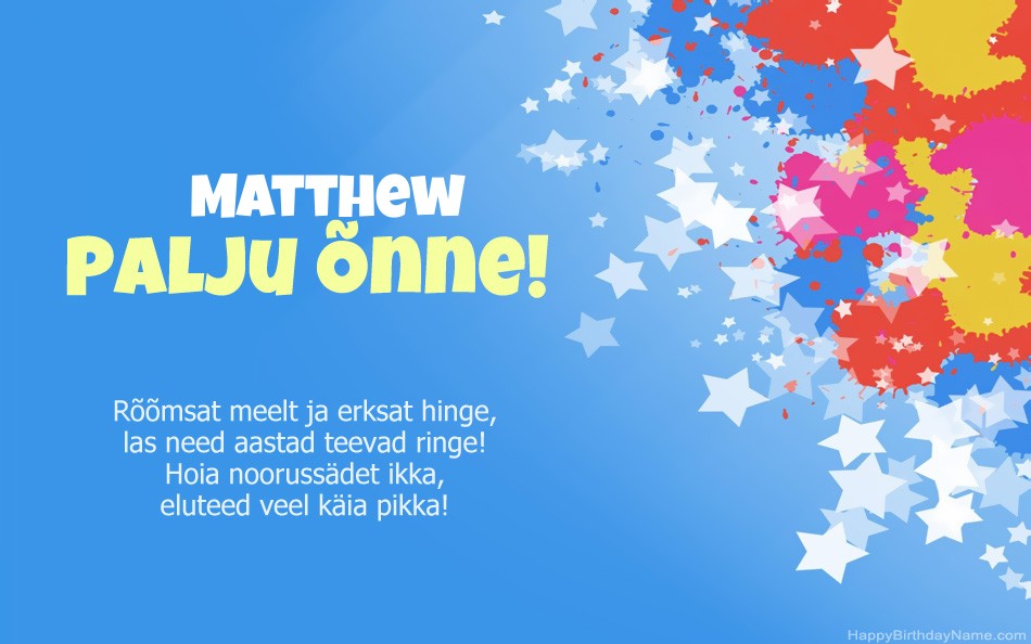 Õnnitleme Matthew Õnnitleme Matthew