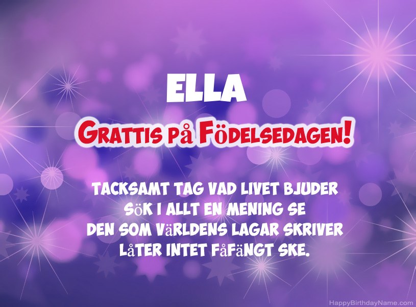 Vackra bilder för Grattis på Ella