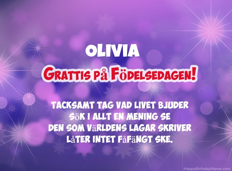 Vackra bilder för Grattis på Olivia