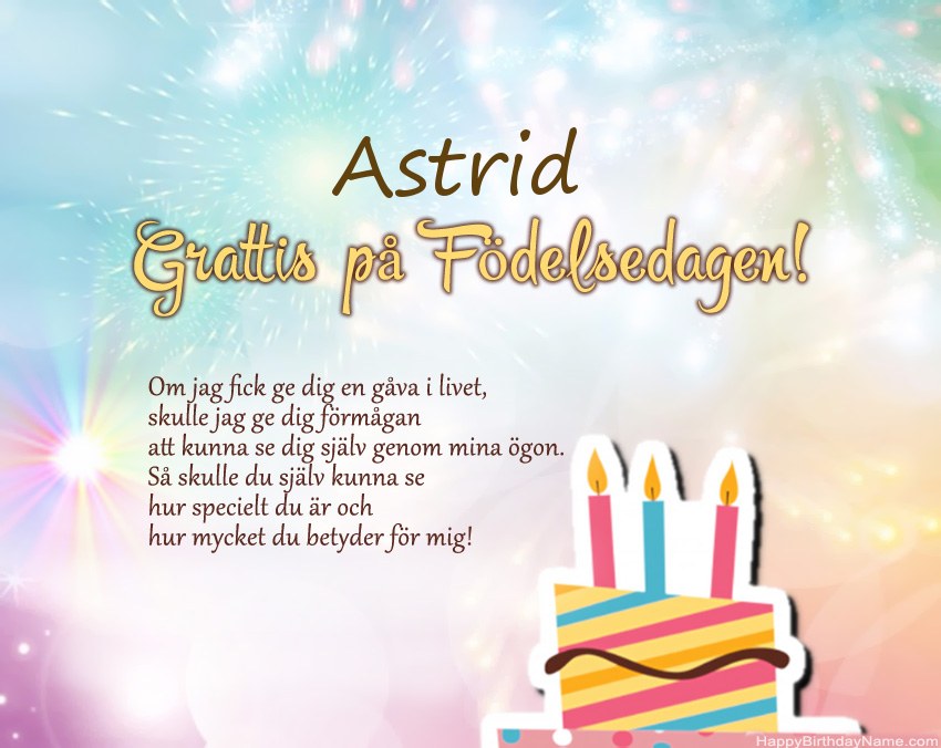 Grattis på födelsedagen Astrid i vers