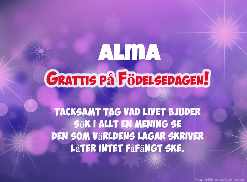 Vackra bilder för Grattis på Alma