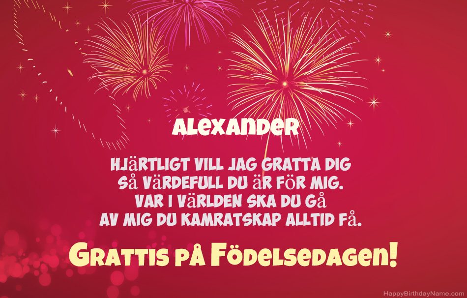 Grattis på födelsedagen Alexander, vackra dikter