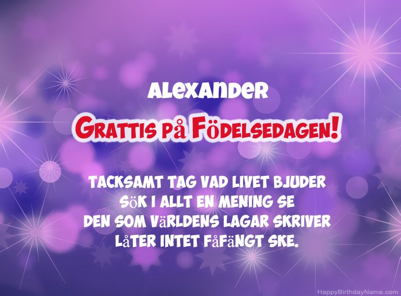 Vackra bilder för Grattis på Alexander