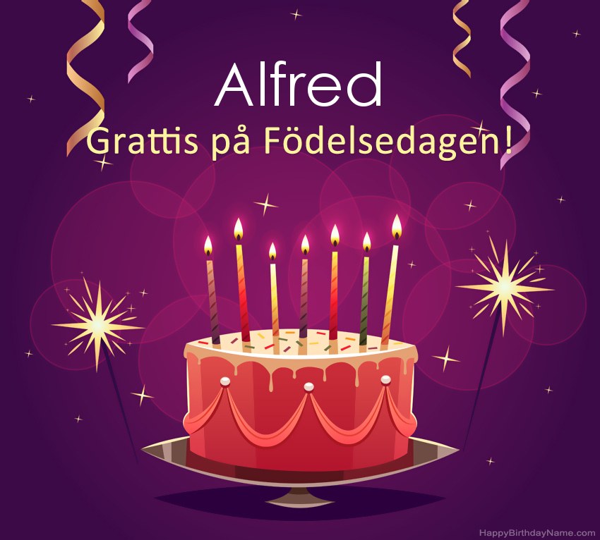Roliga hälsningar för Happy Birthday Alfred-bilder