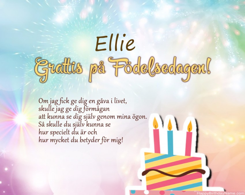 Grattis på födelsedagen Ellie i vers