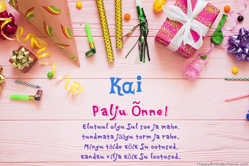 Laadi alla õnnelik sünnipäevakaart Kai tasuta