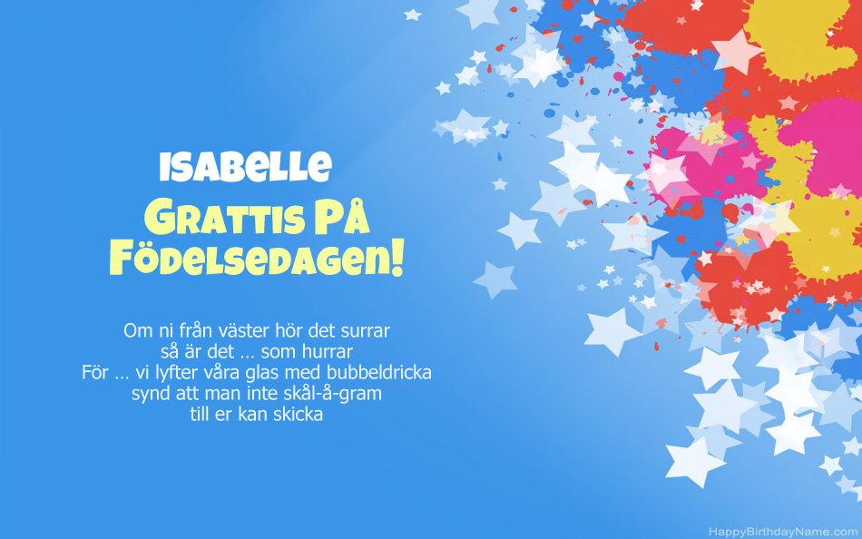 Grattis till födelsedagen till Isabelles