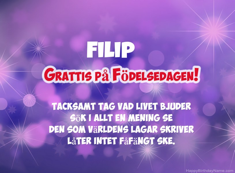 Vackra bilder för Grattis på Filip