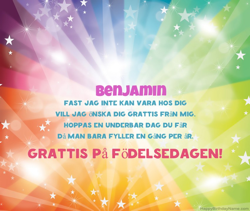 Vackra födelsedagkort för Benjamin