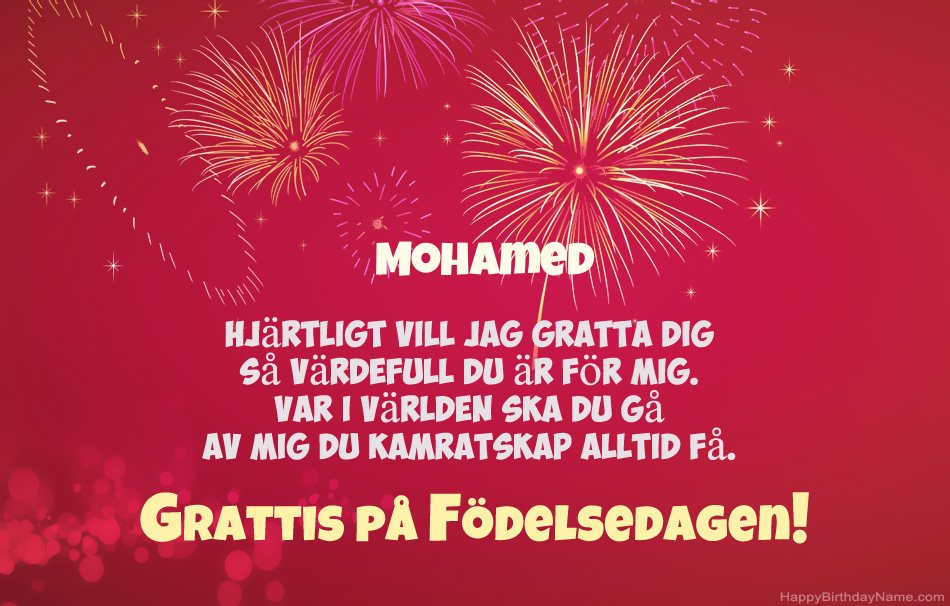 Grattis på födelsedagen Mohamed, vackra dikter