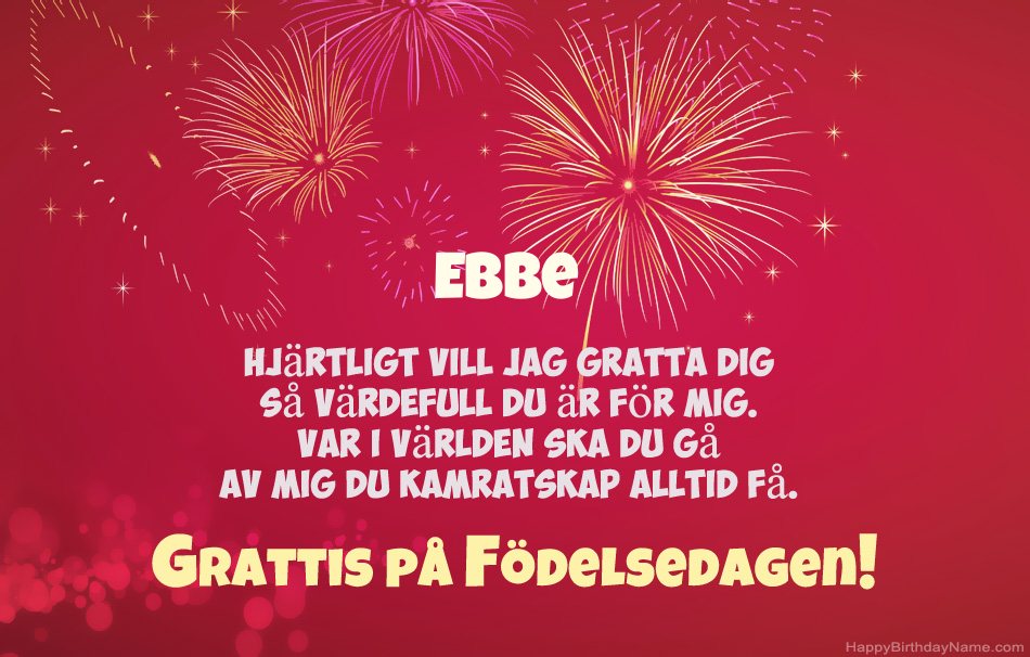 Grattis på födelsedagen Ebbe, vackra dikter