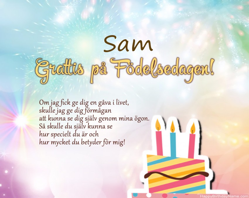 Grattis på födelsedagen Sam i vers