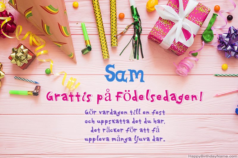 Ladda ner gratulationskortet Sam gratis