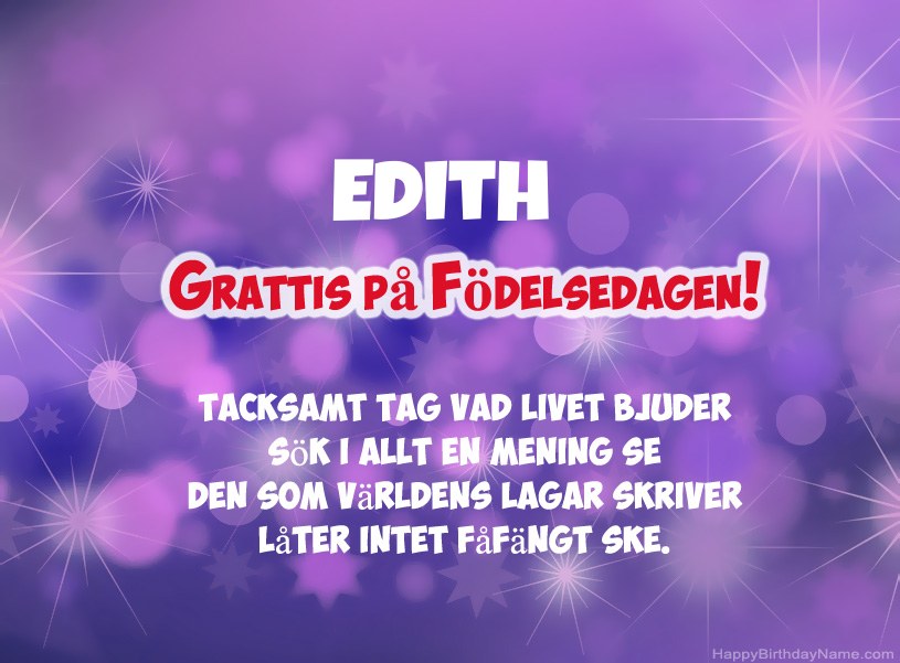 Vackra bilder för Grattis på Edith