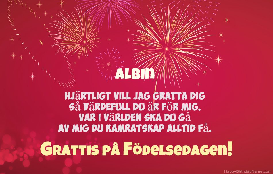 Grattis på födelsedagen Albin, vackra dikter