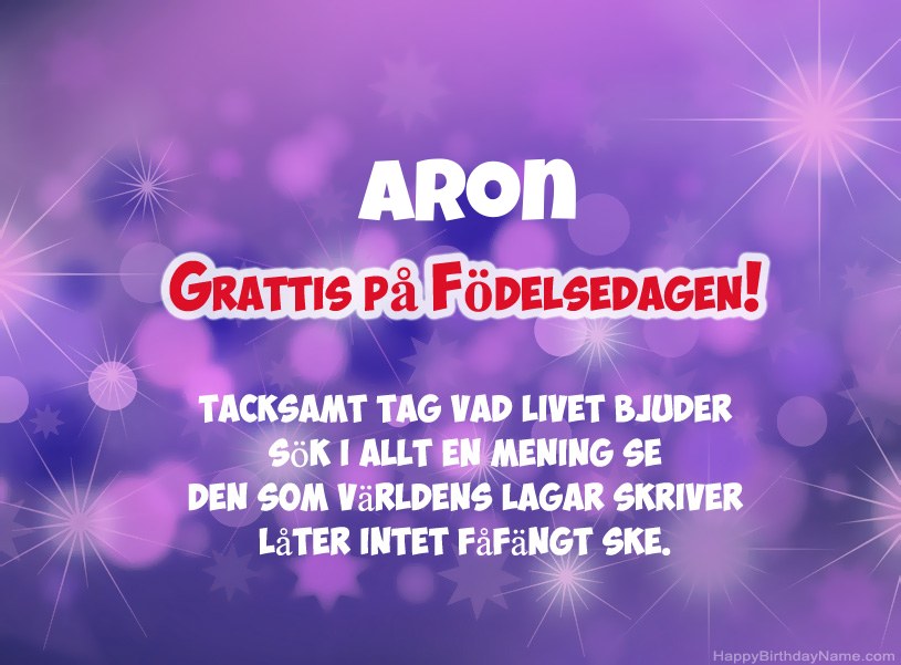 Vackra bilder för Grattis på Aron