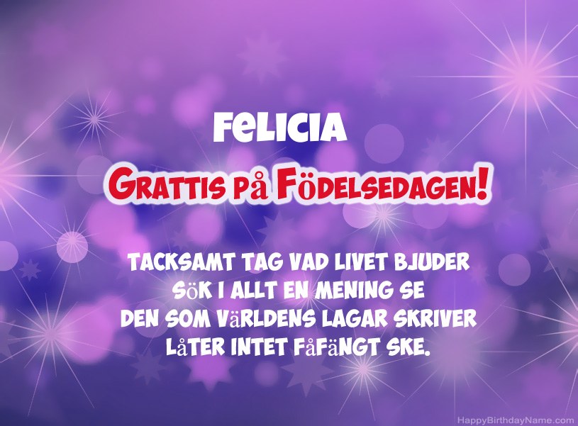 Vackra bilder för Grattis på Felicia