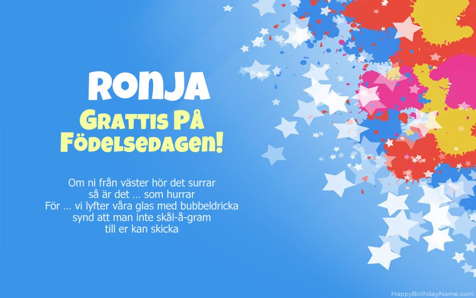 Grattis till födelsedagen till Ronjas