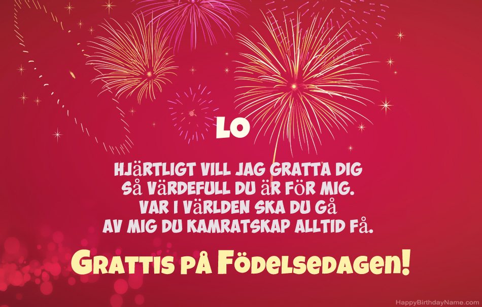 Grattis på födelsedagen Lo, vackra dikter
