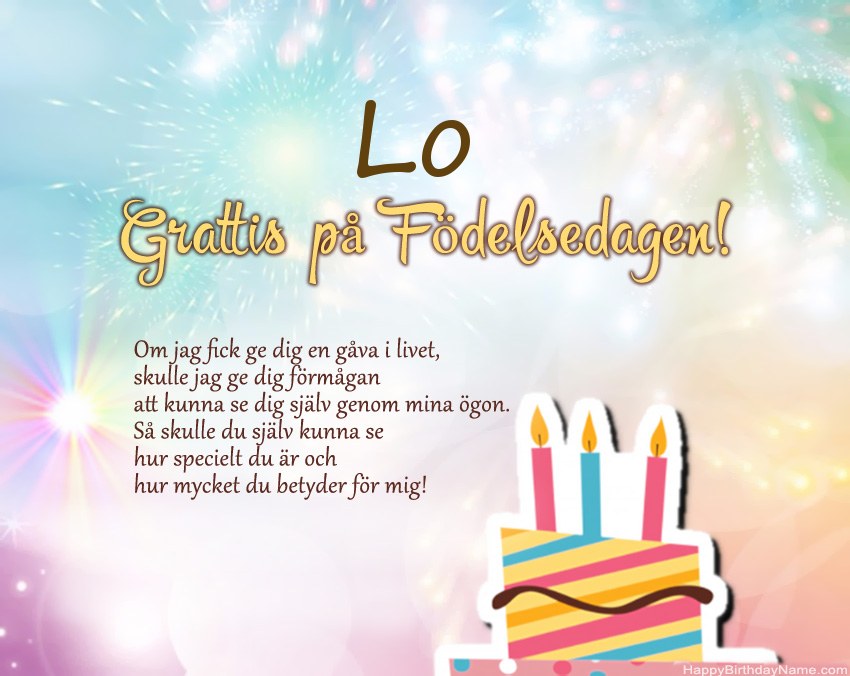 Grattis på födelsedagen Lo i vers