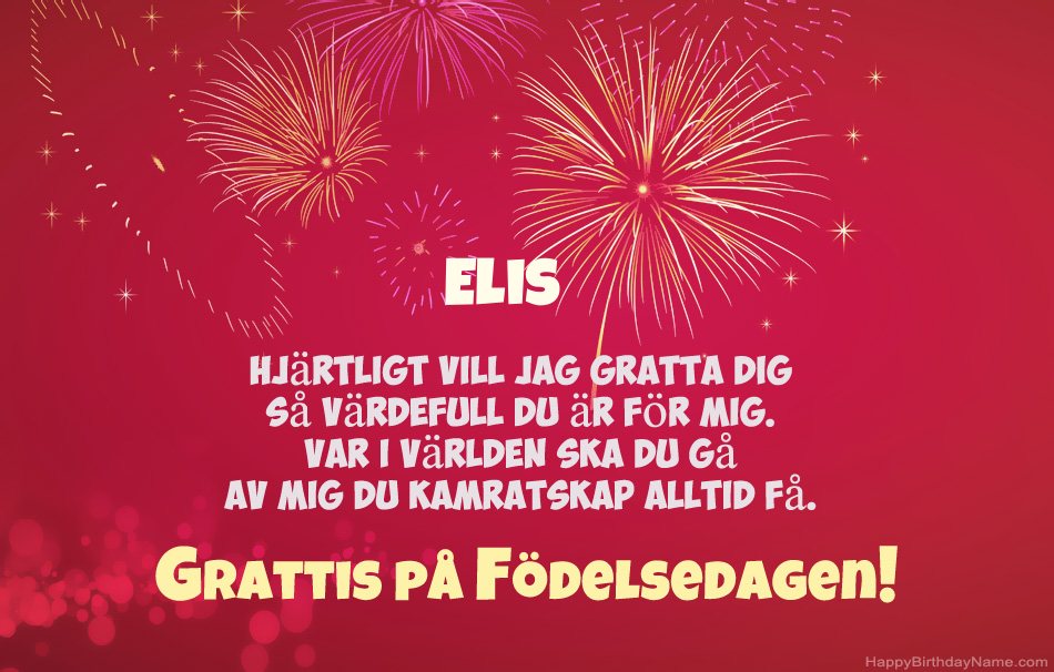 Grattis på födelsedagen Elis, vackra dikter