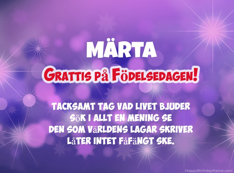 Vackra bilder för Grattis på Märta