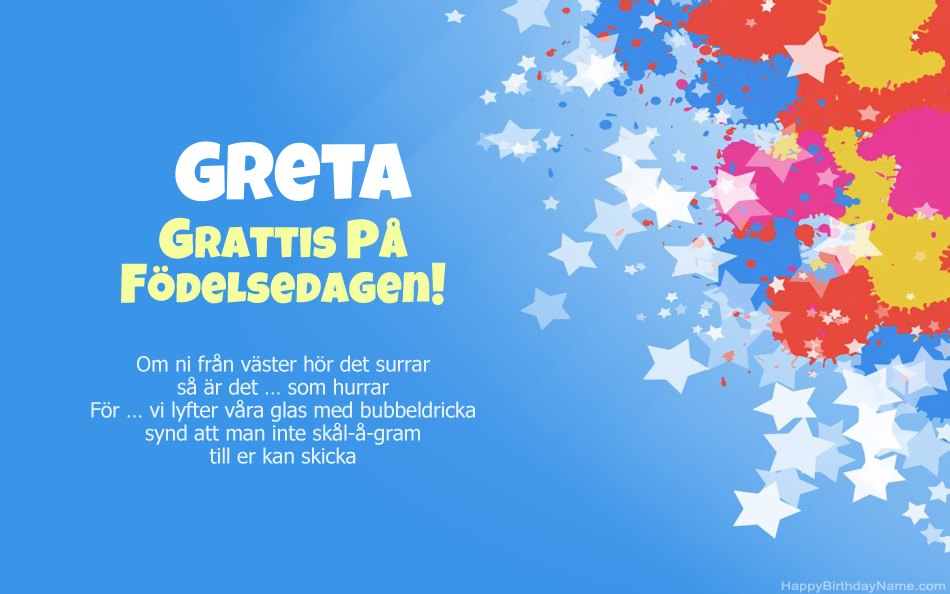 Grattis till födelsedagen till Gretas