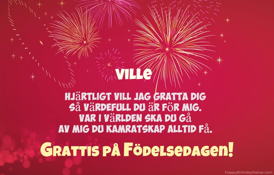 Grattis på födelsedagen Ville, vackra dikter
