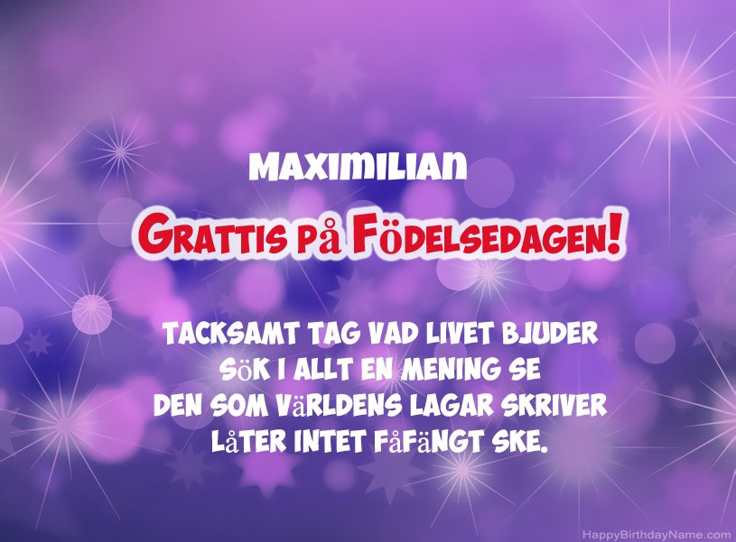 Vackra bilder för Grattis på Maximilian