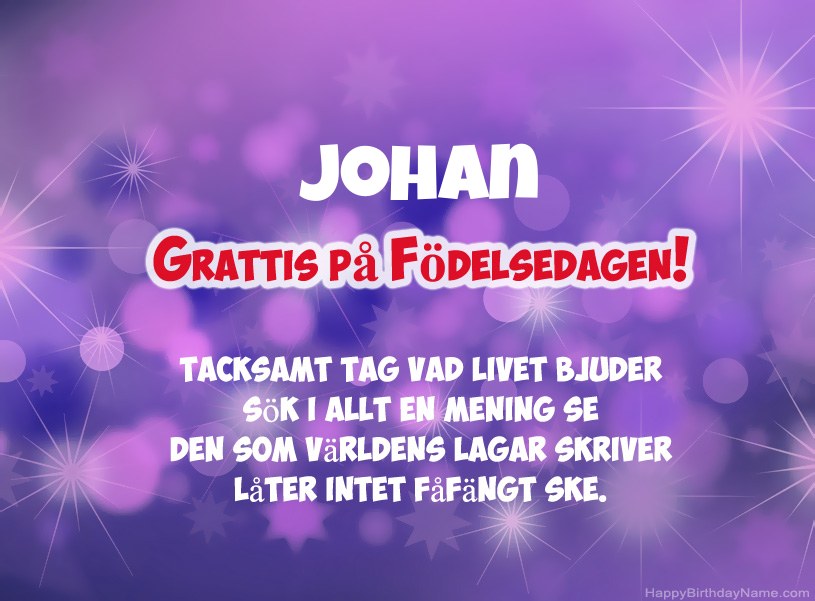 Vackra bilder för Grattis på Johan