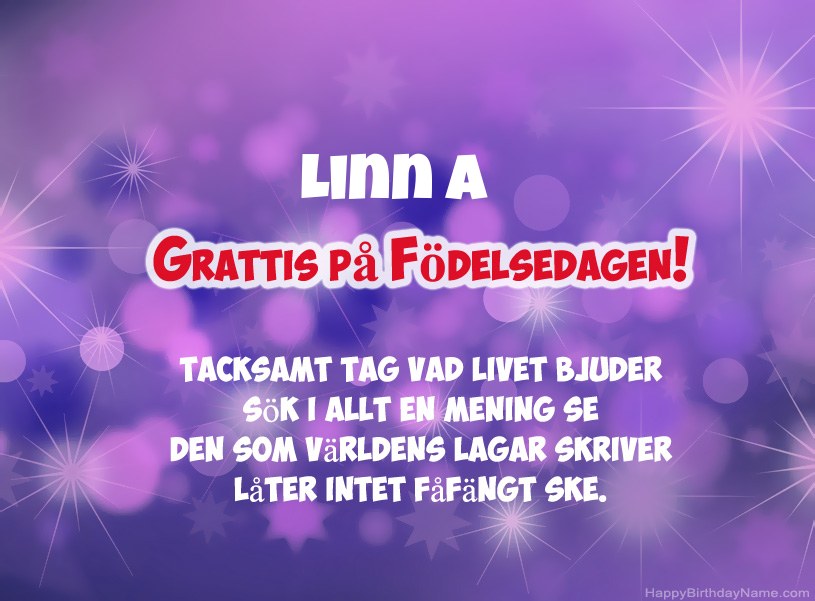 Vackra bilder för Grattis på LinnA