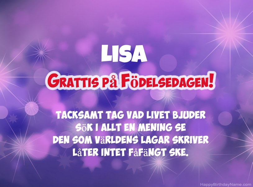 Vackra bilder för Grattis på Lisa