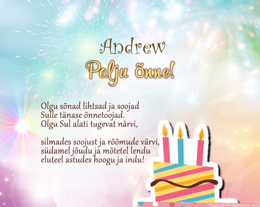 Palju õnne sünnipäeval Andrew salmis Palju õnne sünnipäeval Andrew salmis
