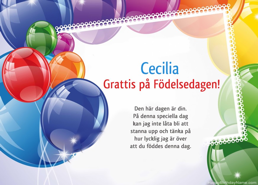 Grattis på Födelsedagen Cecilia!