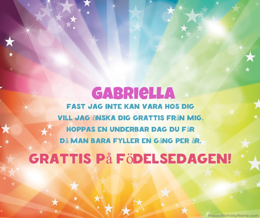 Vackra födelsedagkort för Gabriella