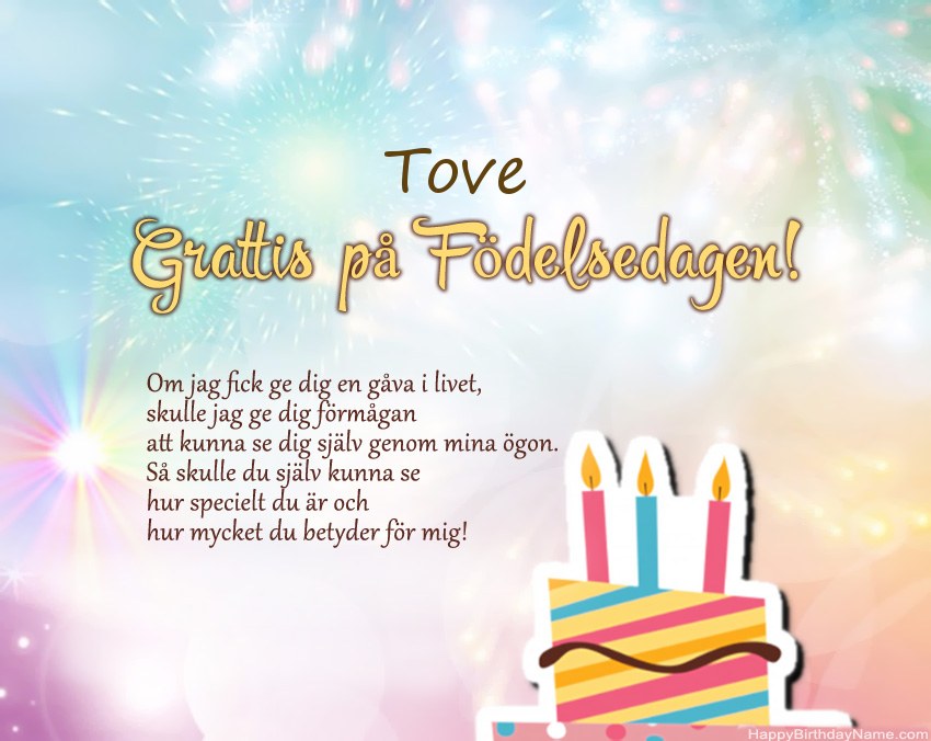 Grattis på födelsedagen Tove i vers
