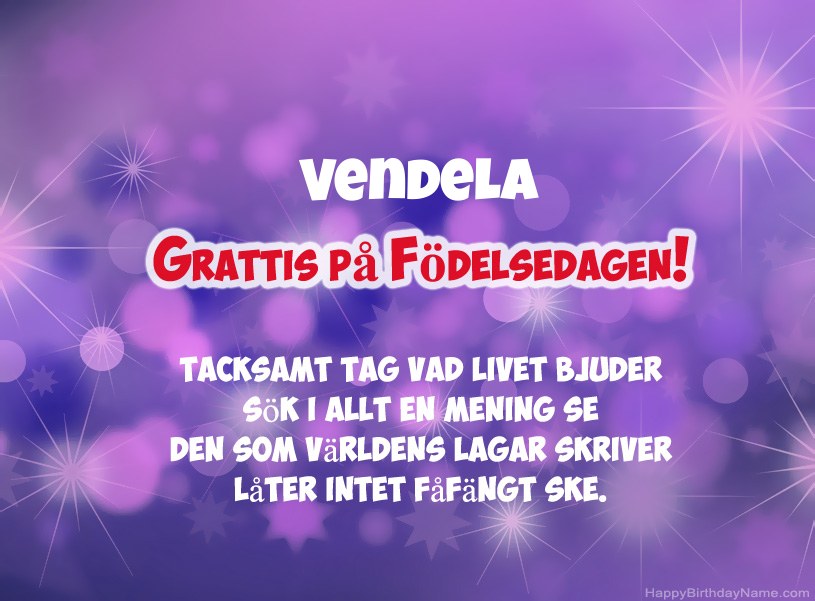 Vackra bilder för Grattis på Vendela