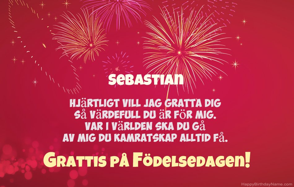 Grattis på födelsedagen Sebastian, vackra dikter