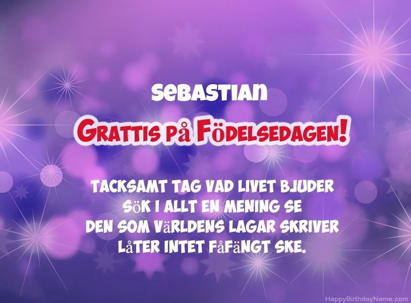 Vackra bilder för Grattis på Sebastian